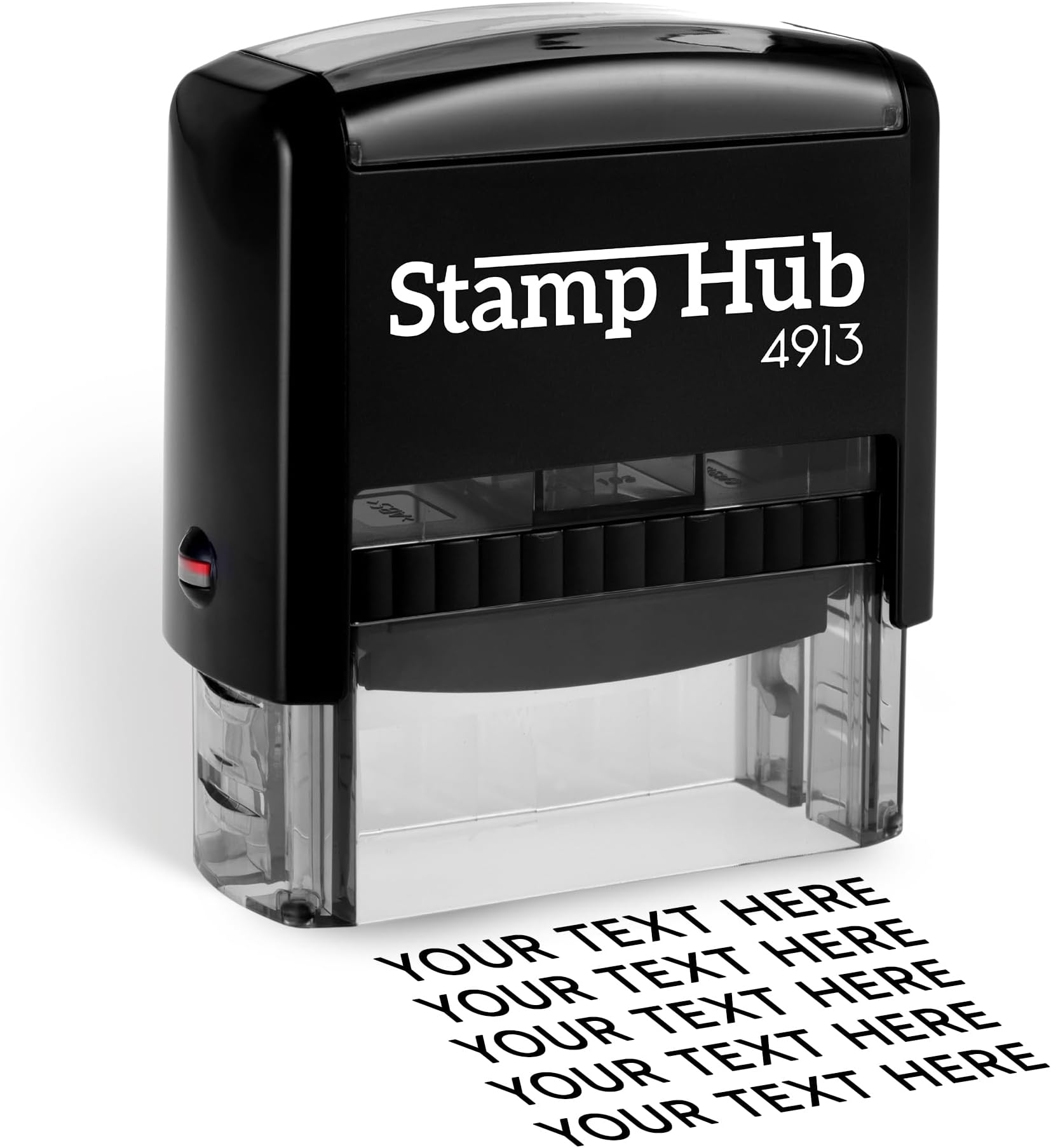 Self Inking Personalized Stamp - Up to 5 Lines, Custom Return Address, Customizable Office Name Rubber- Easy to Change Ink Cartridge, Multiple Ink Color Options - Large