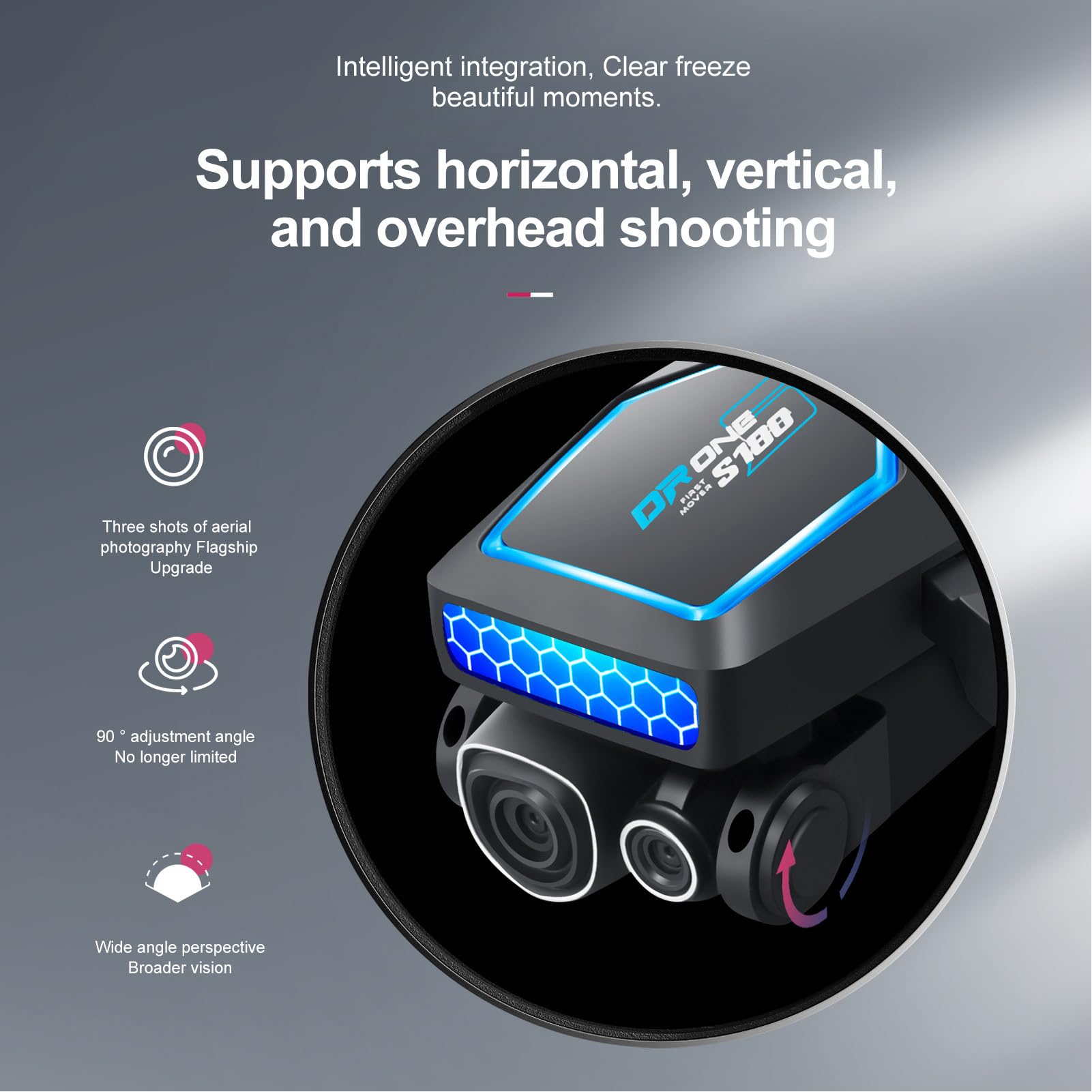Drones RC para Adultos y Principiantes, Cámara Dual HD 8K Lente de 90 Grados Posicionamiento de Flujo óptico de 4 Lados Motor sin Escobillas Drones RC (Batería única)
