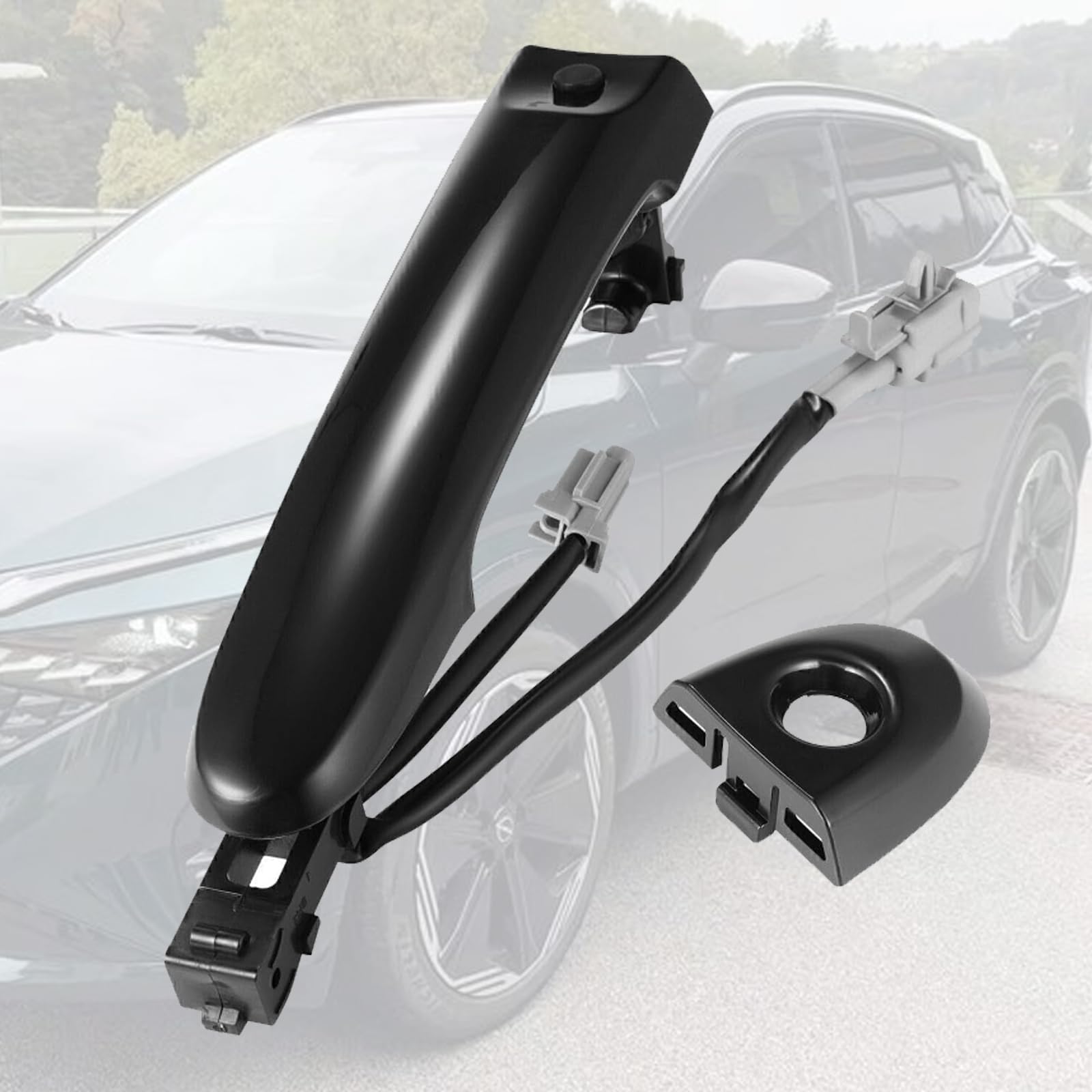 Poignée de porte avant droite côté conducteur compatible avec Nissan Juke F15 2010-2019, 80644-1FA5A, 80644-3WC2A (Noir)