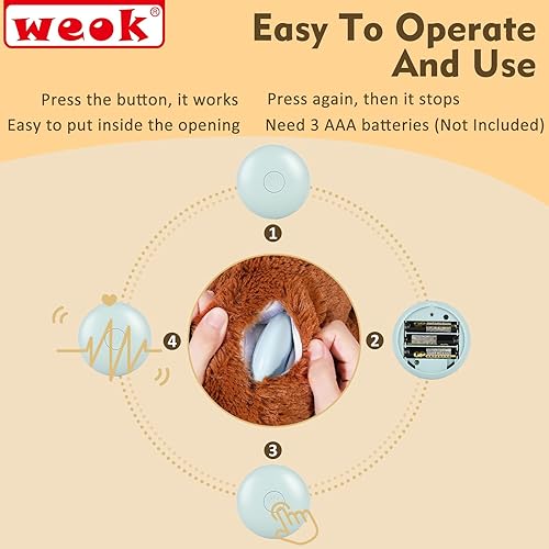 Vista 62 de Heartbeat - Juguete para perros para cachorros, ayuda para aliviar la ansiedad del perro y ayuda calmante, animal de peluche, ayuda calmante