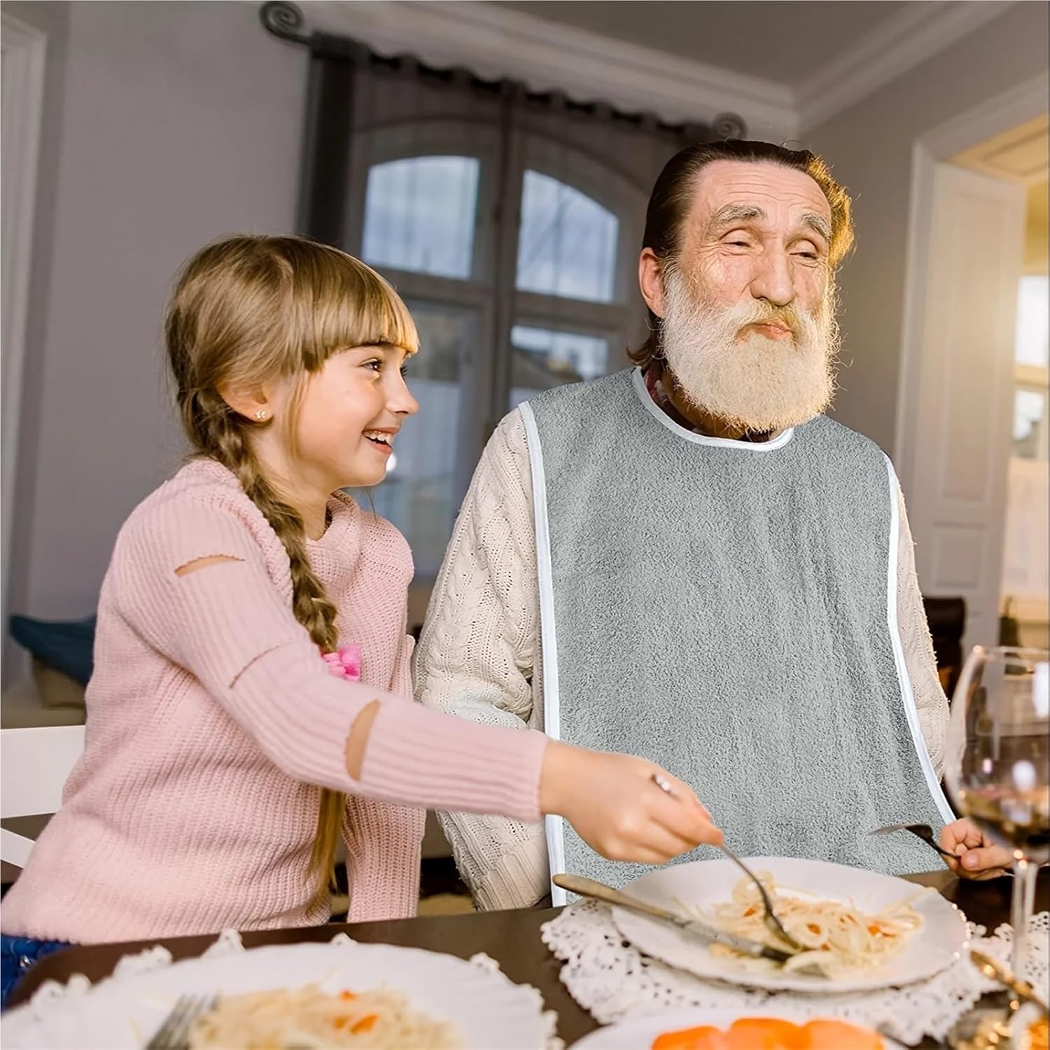 Bibs for Adults 8pcs Adult Bibs for Eating Unisex Dining Clothing Protectors for Elderly