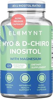 Myo-Inositol & D-Chiro Inositol, Inositol Supplement for Women 120 Capsules | Myo Inositol & D-Chiro with Magnesium Citrate, 40:1 Ratio Hormonal & Reproductive Health Support Vegan, Non-GMO 30-Day Supply