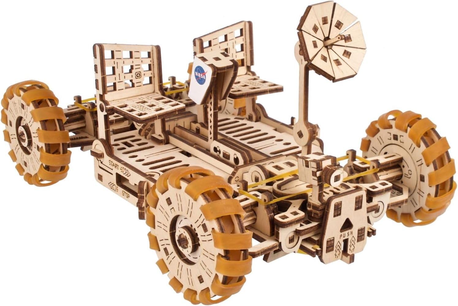 UGEARS NASA Lunar Rover 3D Wooden Mechanical Puzzle, NASA Official Space Model Kits, 319-Parts