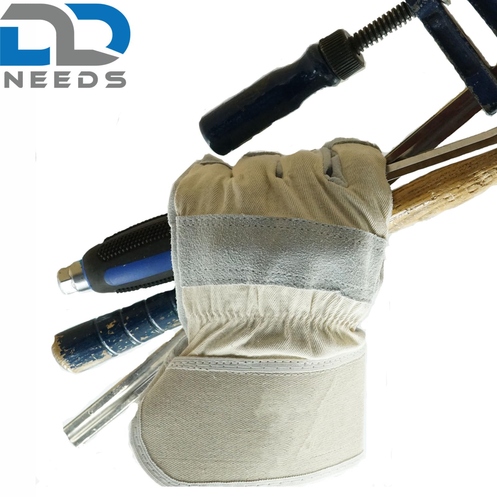 D2D | 120 Paar - Arbeitshandschuhe - Größe: 10,5 - aus Rindspaltleder, Naturfarben - EN388 - Schutzhandschuhe - Gartenhandschuhe - Robust - Montagehandschuh CAT 2
