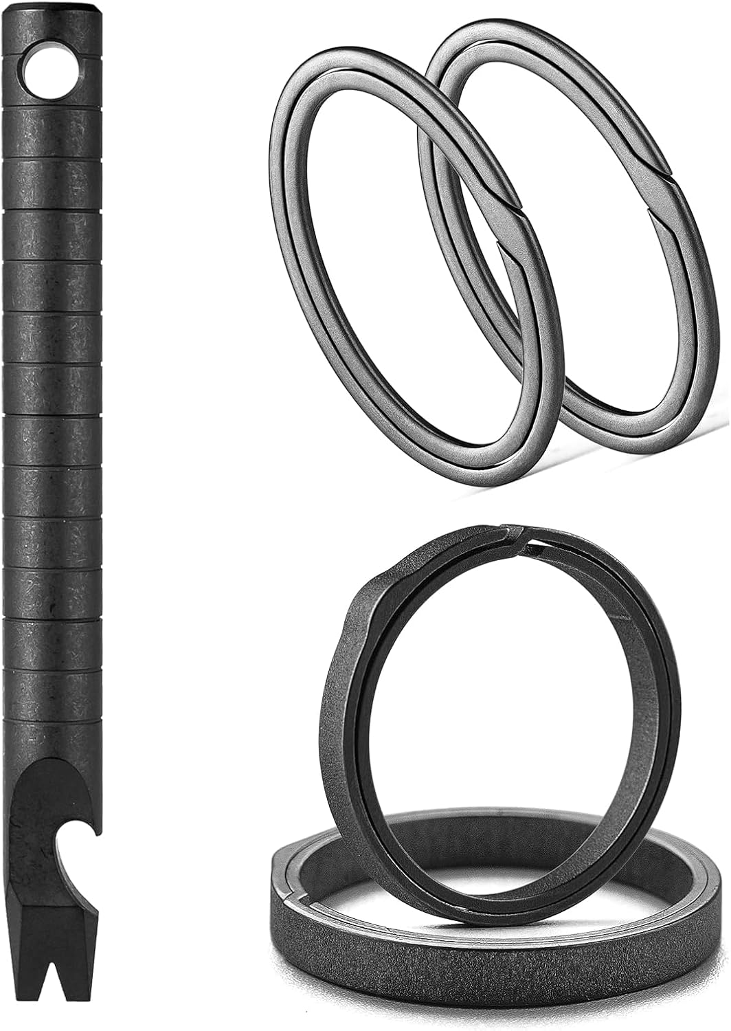 TISUR Titanium Pocket Pry Bar+Titanium Carabiner Keychain Clip