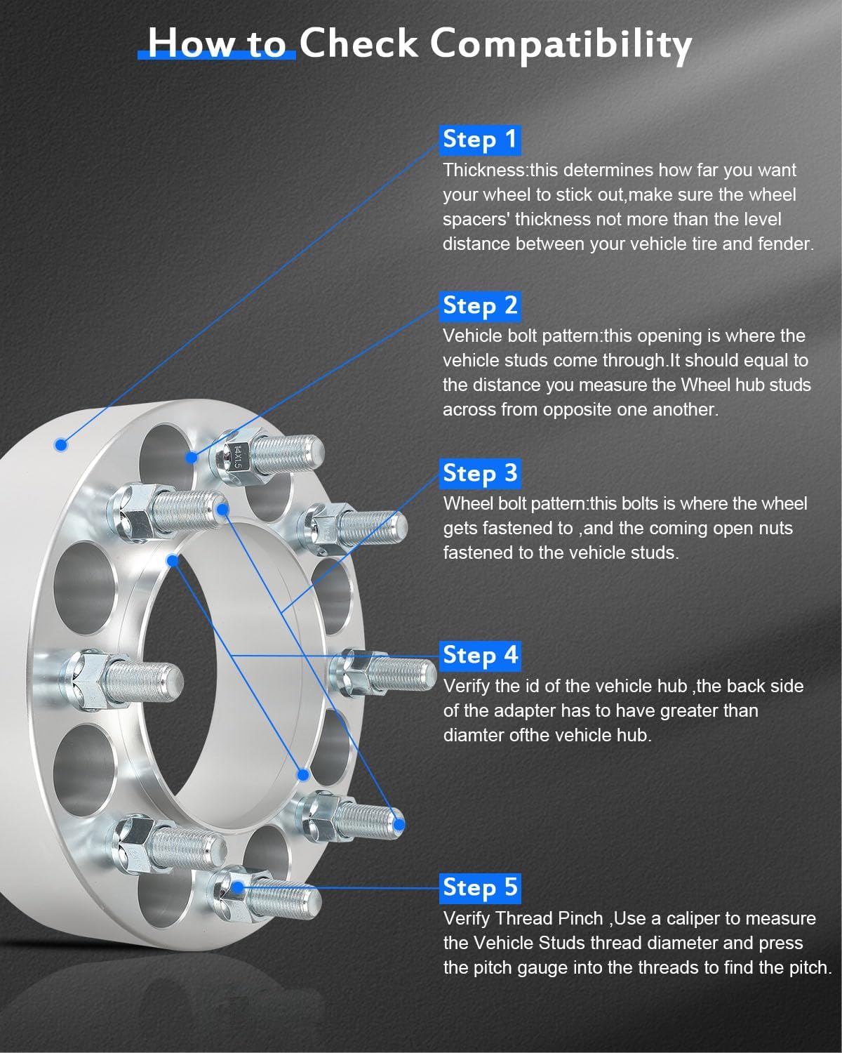ECCPP 8x6.5 to 8x6.5 Wheel Spacer 2" Wheel Adapter 2012-2017 for Ram 2500 2012-2017 for Ram 3500