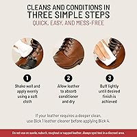 Vista 4 de Bick 4 Acondicionador de Cuero y Limpiador de Cuero 2 oz - No Oscurecerá el Cuero - Seguro para Ropa de Cuero, Muebles, Chaquetas, Zapatos