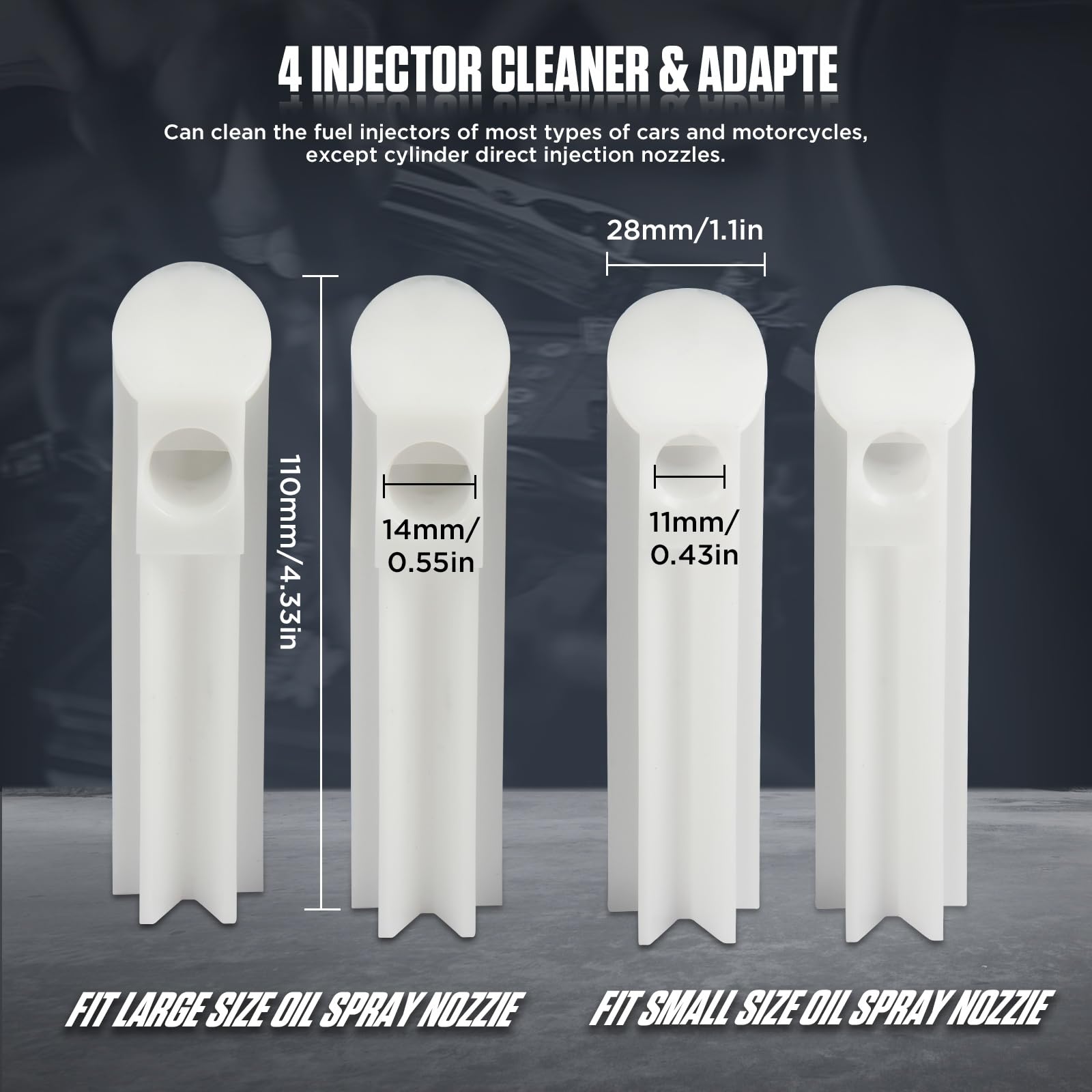 Tester Carburante Pulitore 12V 4 Adattatore per Iniettori di Carburante, Pressione dell'iniettore del Veicolo 8 Impulso modalità