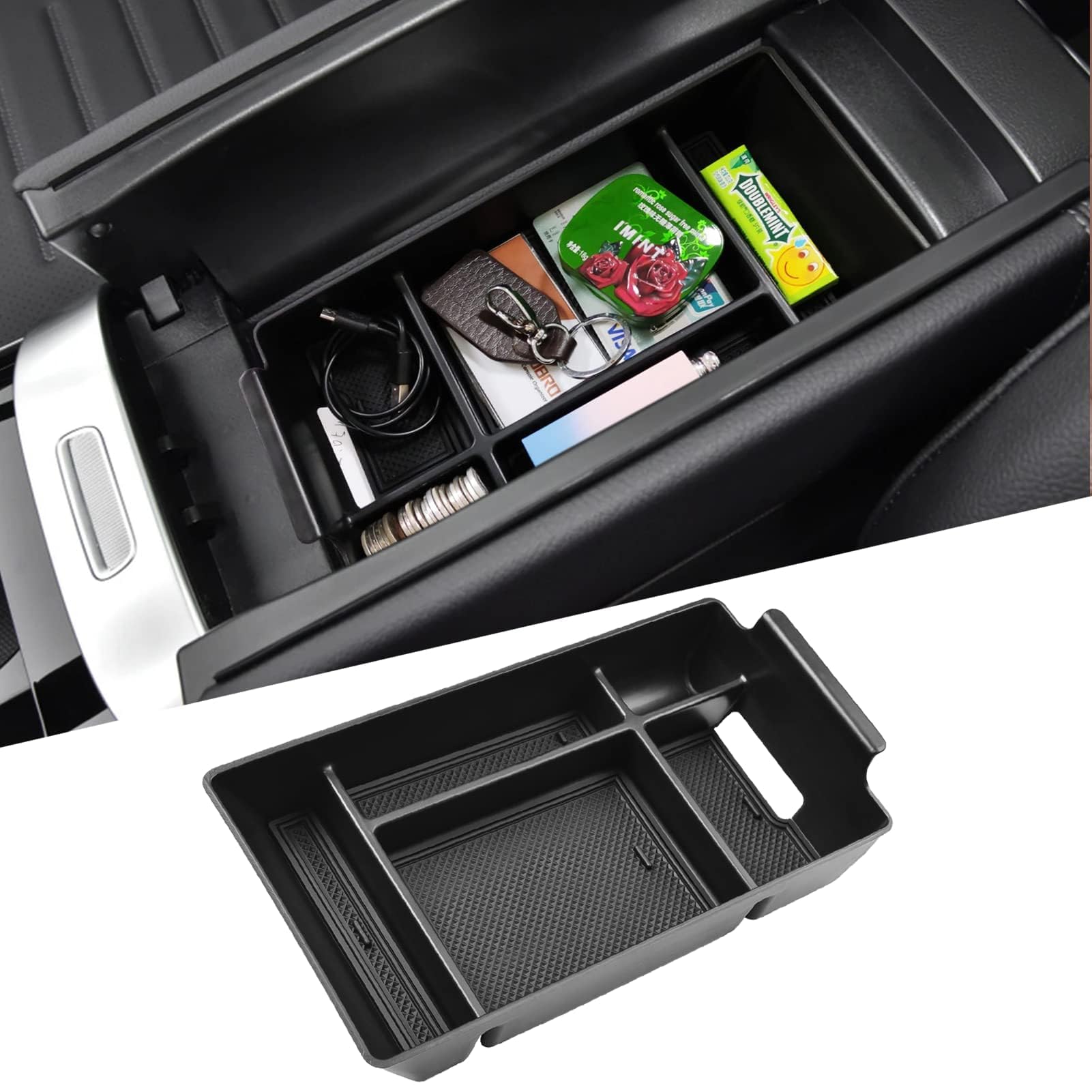 TTCR-II Kompatibel mit Mittelkonsole Aufbewahrungsbox Mercedes Benz C Klasse W206 2022-2023 C220 C230 C240 C250 C280 C300 C320 C350 C400 C32 C43 C55 Mittelkonsole Organizer Armlehnen Aufbewahrungsbox