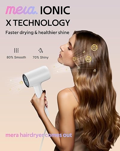 Miniatura 6 de Secador de pelo profesional con difusor (Mera ProMax Ionic-X)  Secado rápido, secador antiestático, juego completo de herramientas para mujeres y