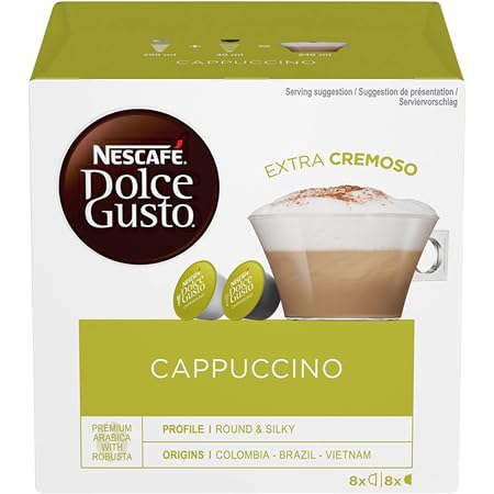 Amazon.com: NESCAFE DOLCE GUSTO CAPPUCCINO 3X16 Tapas : Comida Gourmet y  Alimentos