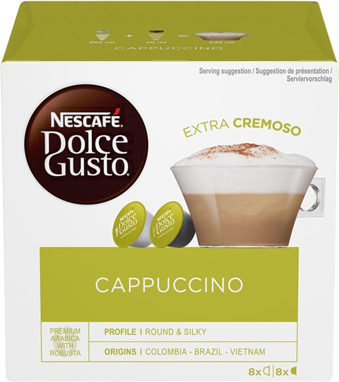 NESCAFE DOLCE GUSTO CAPPUCCINO 3X16 Tapas : Comida Gourmet y Alimentos -  Amazon.com