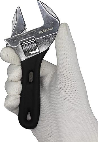 BOOSDEN Llave ajustable, 6 pulgadas rechoncha, acero al cromo vanadio, ideal para tuberías, industria de gas y desmontaje