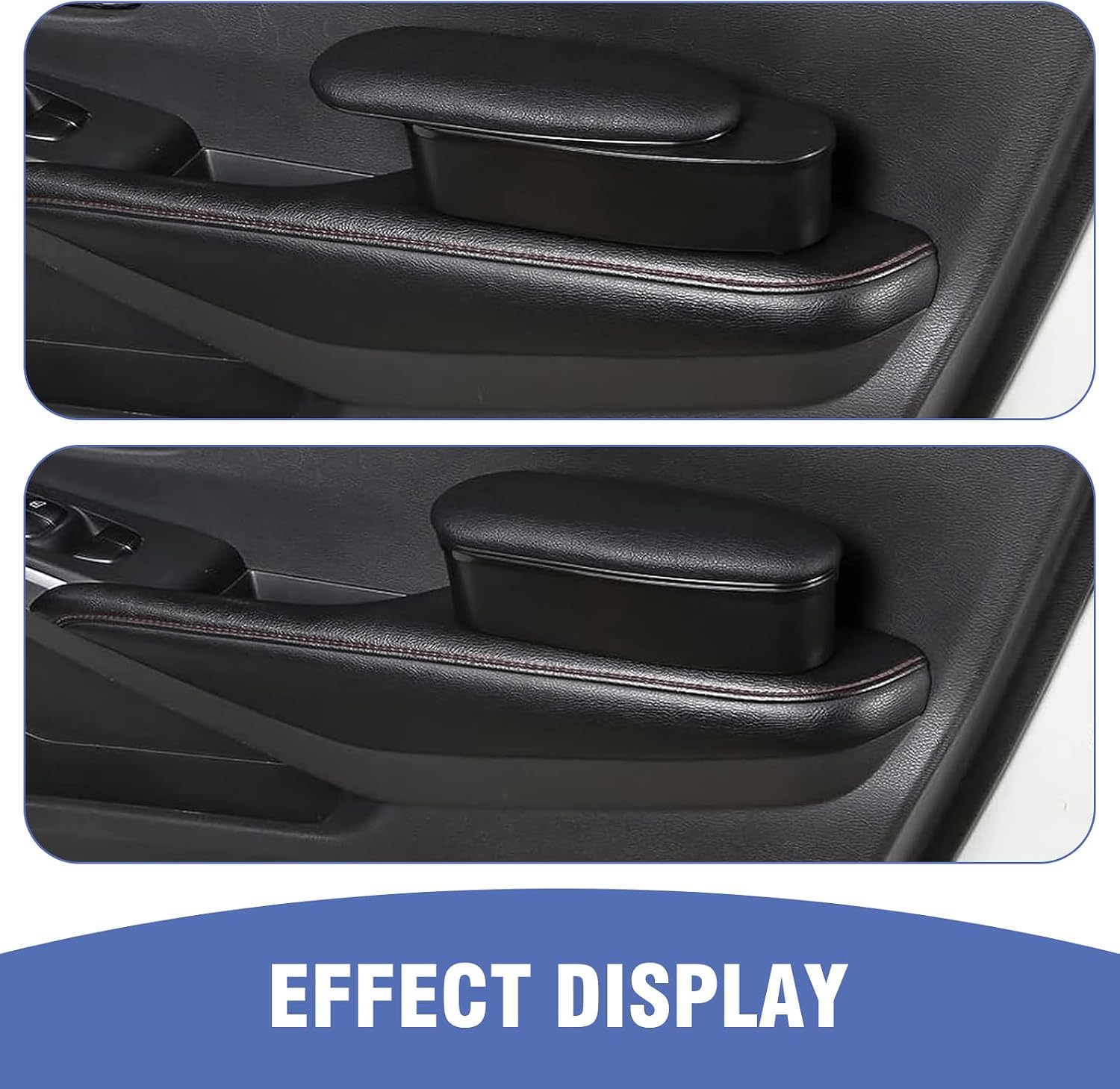 Car Armrest Support Left Elbow Pad, Retractable Elbow Pad with Storage, Adjustable Auto Armrest Modifiation Accessories, Universal Fit for Most Cars (Black)