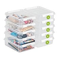 SmartStore Scatole portaoggetti in plastica da 1L con coperchi