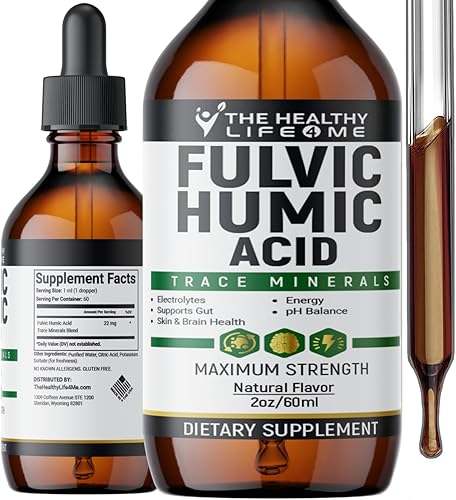 Ácido fúlvico + 72 oligominerales | Ácido húmico fúlvico | Digestión | Hidratación | Keto, Gota de suplemento dietético | Energía | Balance de pH |