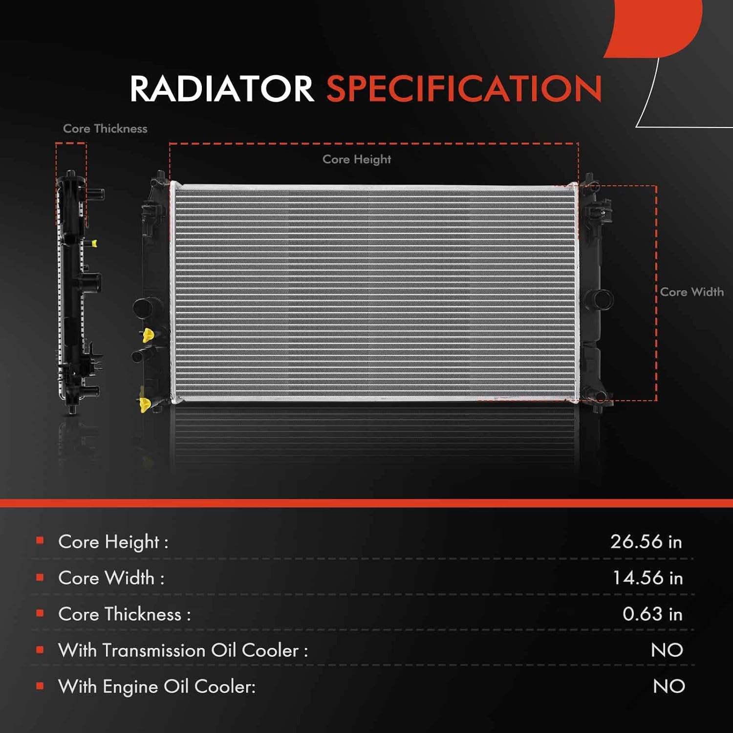 A-Premium Engine Coolant Radiator Assembly Compatible with Toyota Corolla 2020-2021, Prius 2016-2020, Prius Prime 2017-2020 & Lexus UX250h, 1.8L 2.0L, Replace# 1640037310