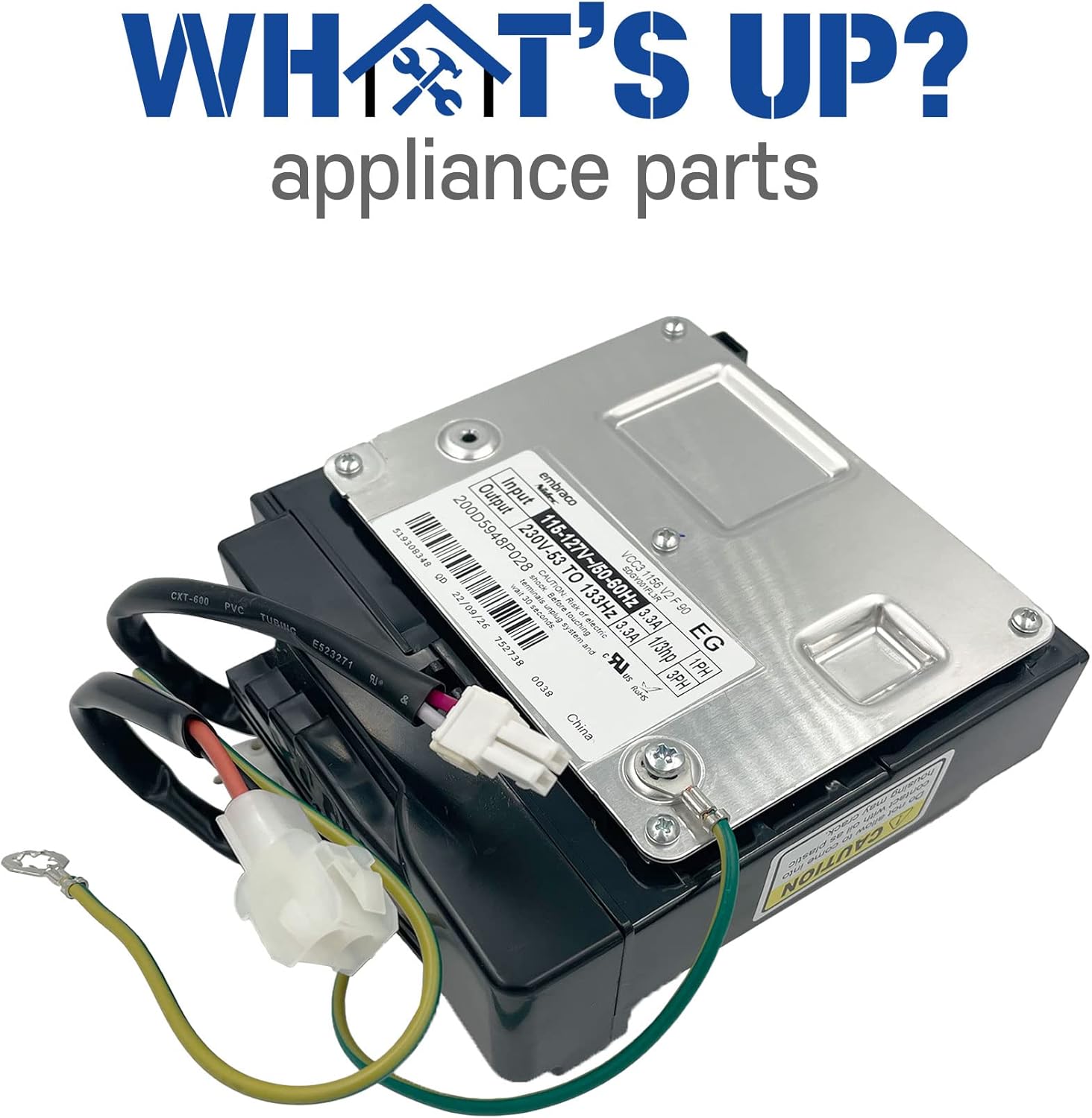 [What's Up?] WR87X29409 Refrigerator Compressor Inverter Board- GE Compatiblel, Part Number: WR87X29409/Code:519308519 (Replace WR55X26038,WR55X11099,WR55X11138,WR55X10855,WR55X20326,WR55X20752)