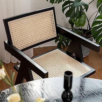 Amazon｜ラタンチェア ダイニングチェア 木製 ラタン椅子 籐編み