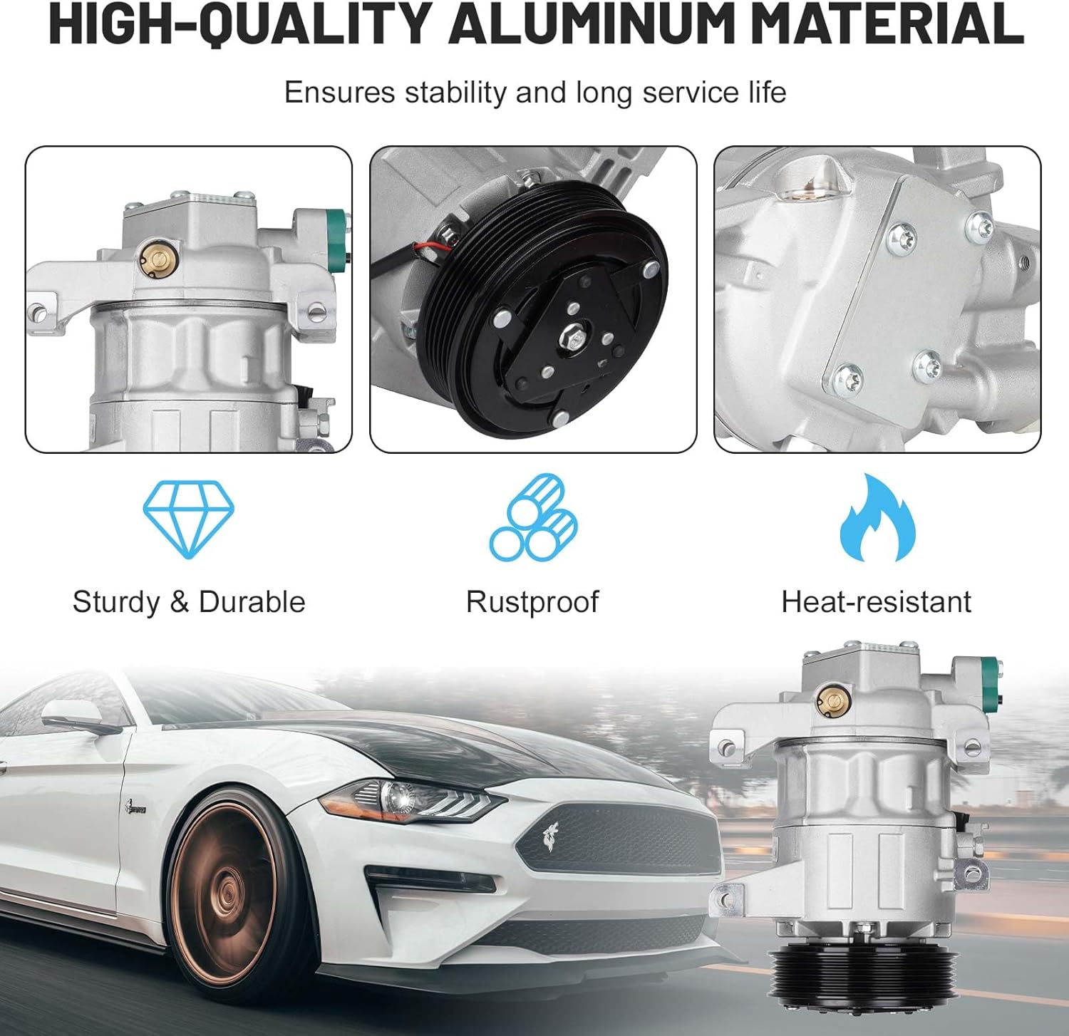 New AC Air Condition Compressor w/Clutch for Nissan Altima 2013-2018 2.5L (Only fit for S SR Base Advance Sense, not for SL, SV) 140919 140919NC 2022517