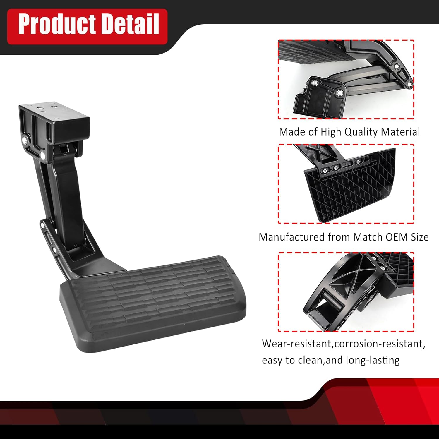 Rear Bed Step Tailgate Bedstep Fit for Toyota Tundra 2022 2023 2024 Folding Truck Retractable Bumper Step Replaces PTS30-34000