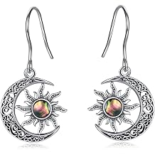 INFUSEU Sterling Silver Irish Jewelry for Women Girls, Celtic Witches Knot Dangle Earrings
