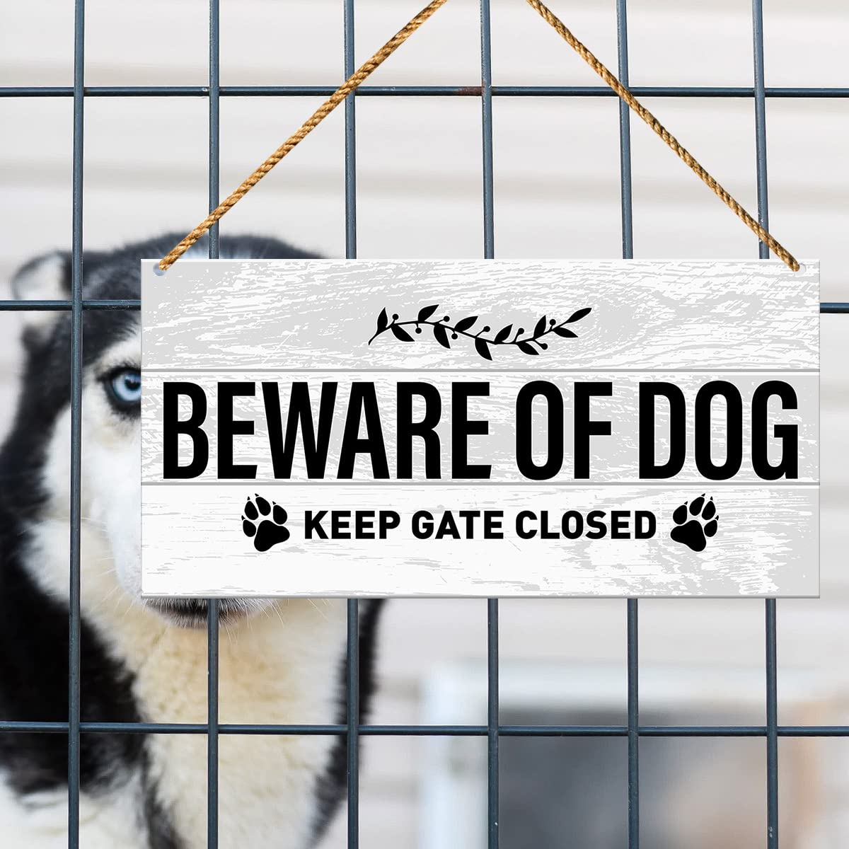 Hundeschild Für Haustür – 'Beware Of Dog' Warnschild Aus Holz – 30x14 Cm Zum Aufhängen Oder Hinstellen