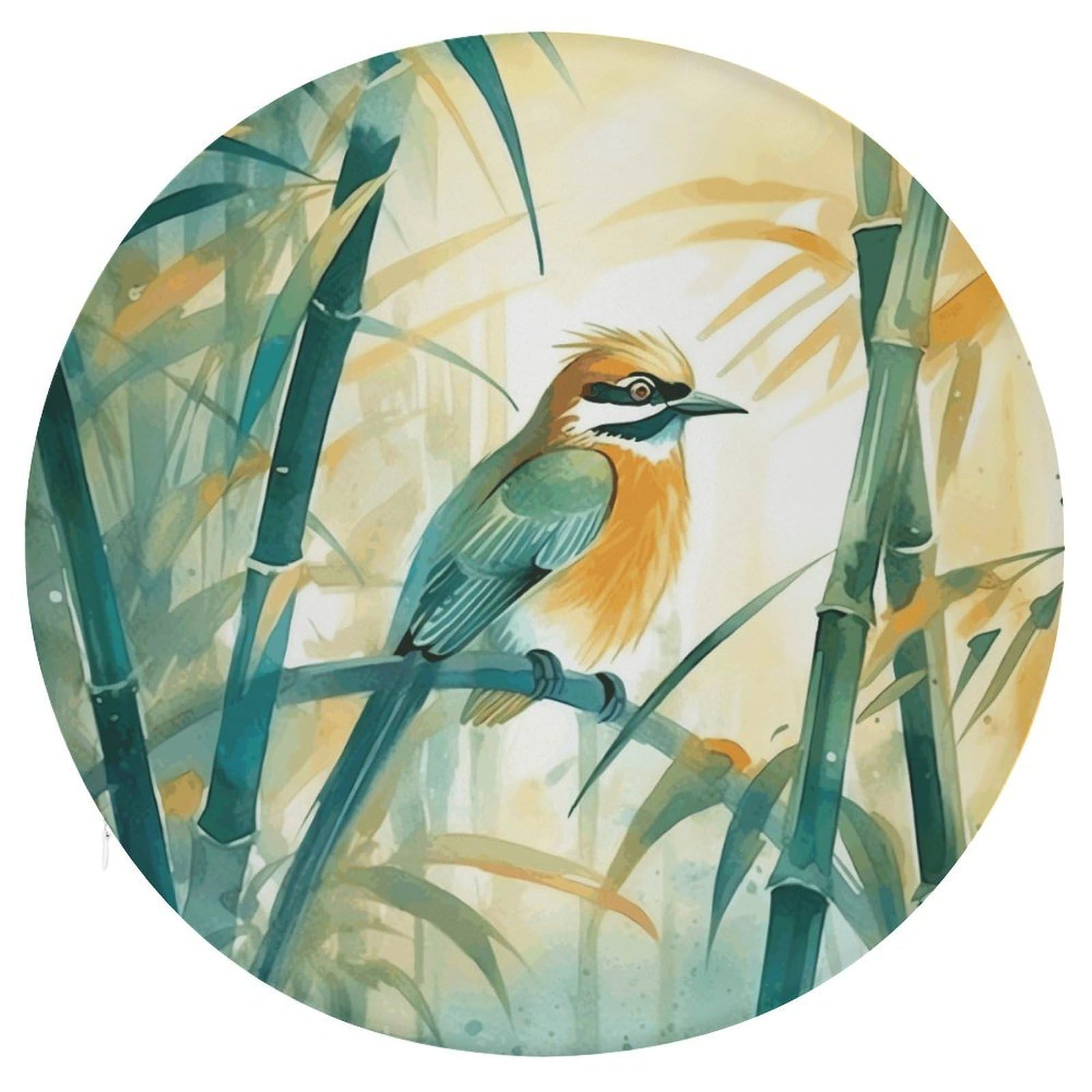 Wsoihfec Style Birds And Tree Seat Cushion Round Chair Pad