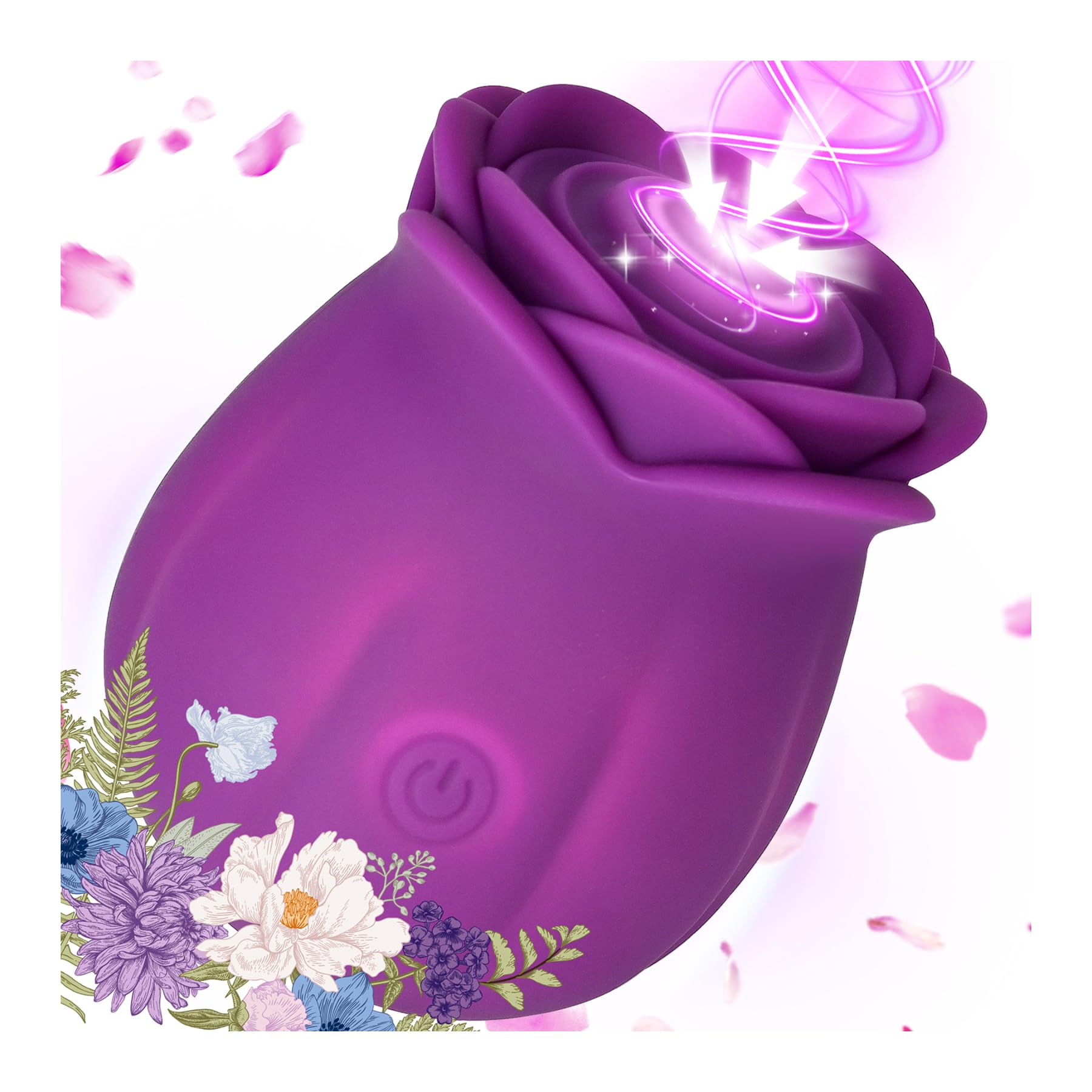 Rose Toy - Sucking Vibrator Clitoral Stimulator with Air Pulse &amp; Vibration, Sex Toy for Women, Rechargeable Adult Toy for Female Pleasure &amp; Self Care, Purple