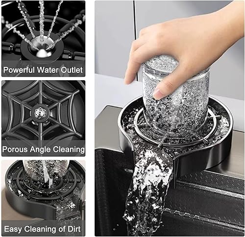 Miniatura 4 de Fregadero de cocina de acero inoxidable 304, fregadero de cocina de un solo cuenco, con grifo de cabezal rociador extraíble, con lavadora de tazas a