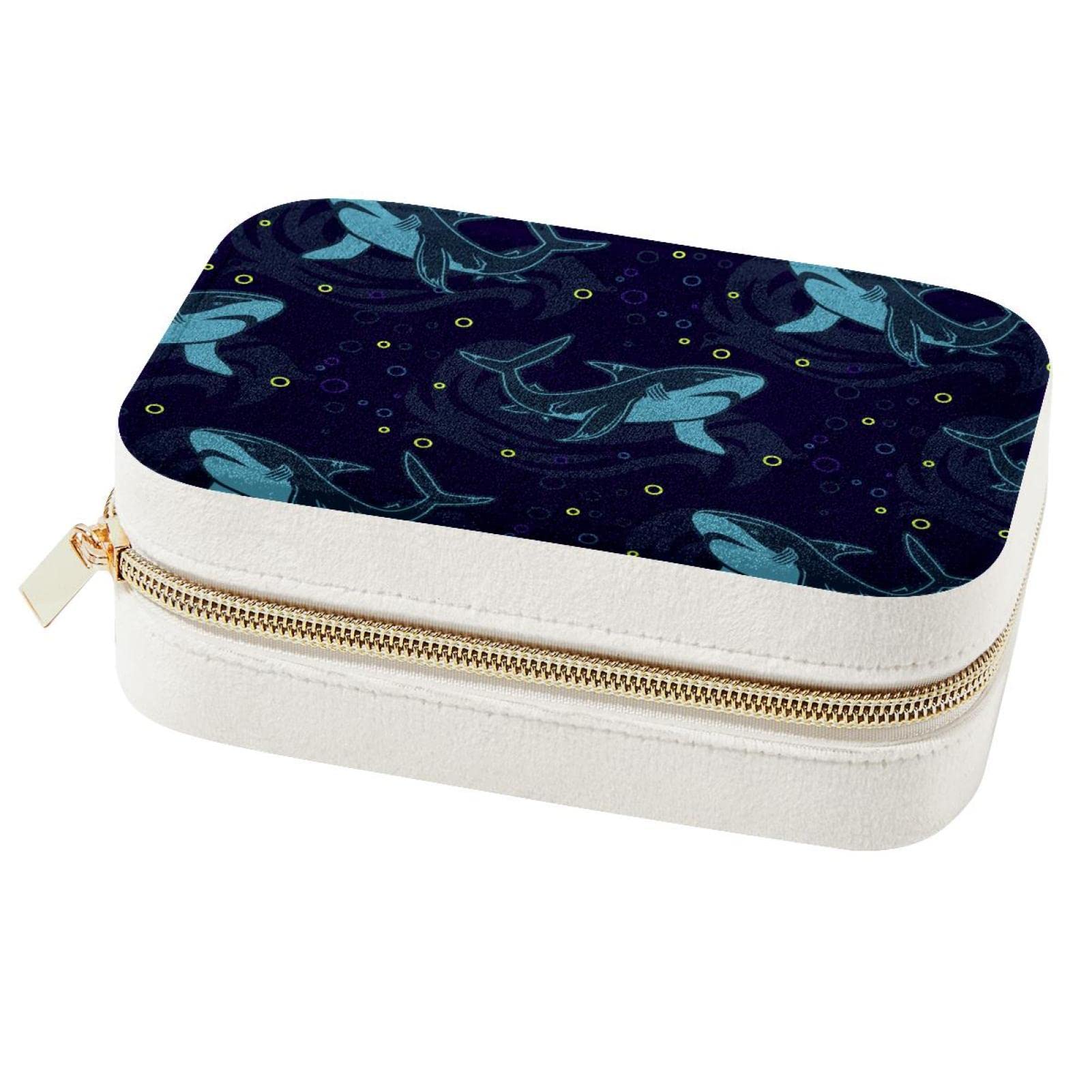 Boîte à bijoux de voyage portable requins cadeau demoiselle d'honneur