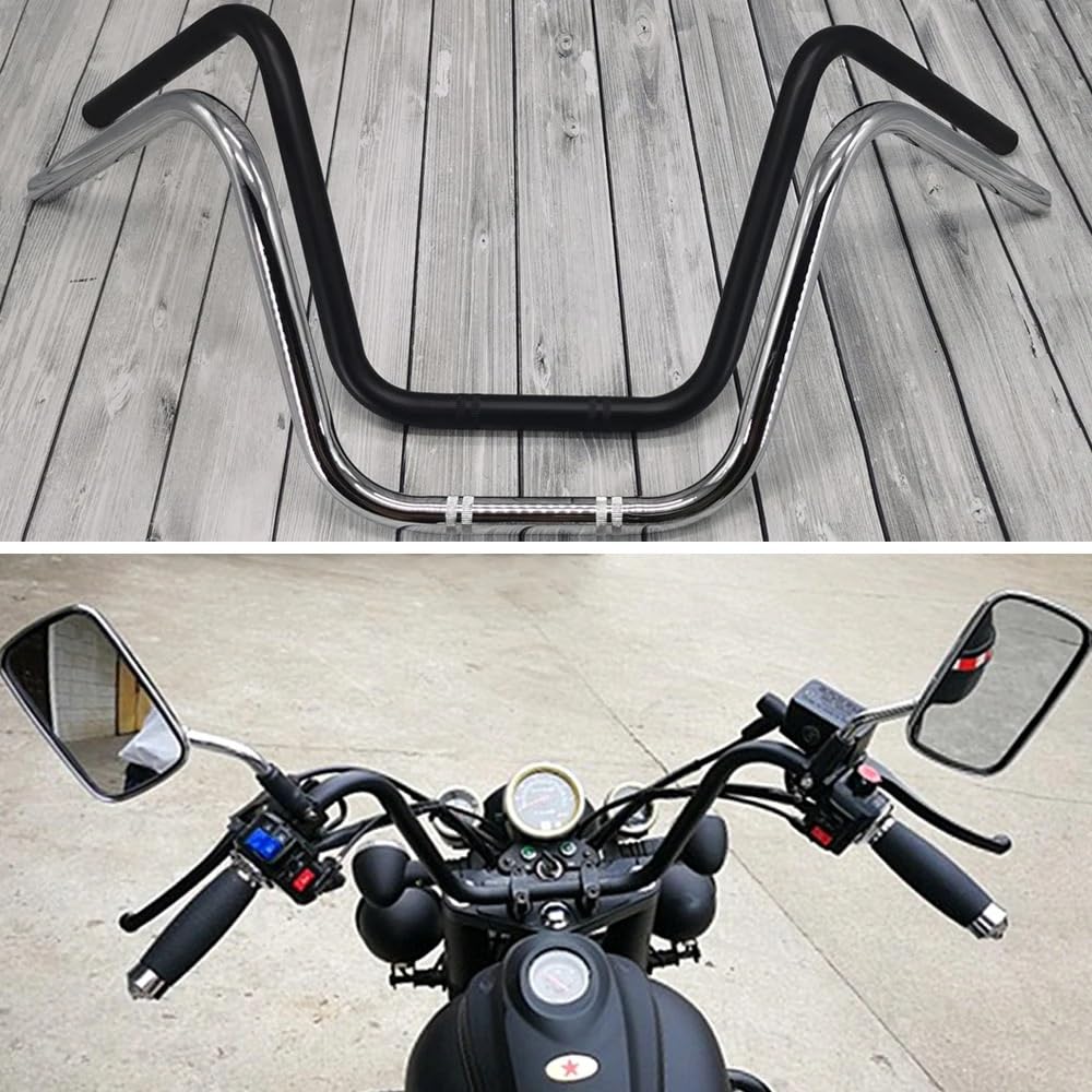 kierownica motocyklowa 22mm bardzo wysoki motocykl uchwyt do skutera rower retro Bobber Chopper Cruiser Dyna Softail kierownica Vintage kierownice motocyklowe(Chrome)