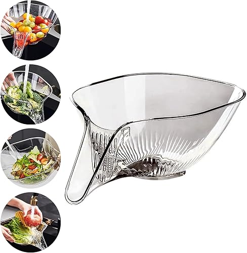 Embudo de cesta de drenaje, cesta de drenaje multifuncional, cesta de plástico con embudo, coladores para cocina para verduras, pasta, frutas,