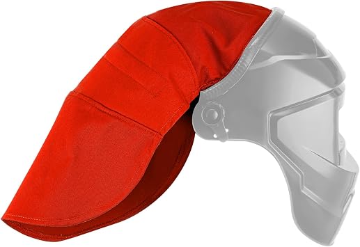 Jecery Welding Helmet Cover Fr Cotton Welding Helmet Bib Extended Head Neck Cover with Press Fit Seal Full Protection Hood Accessories Head Neck Protector Fits Most HelmetsOrange
