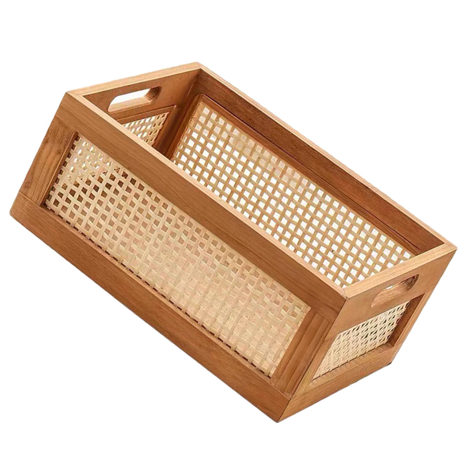 Scatola di Immagazzinaggio in Legno Intrecciato, Grande, 35x25x16 Cm