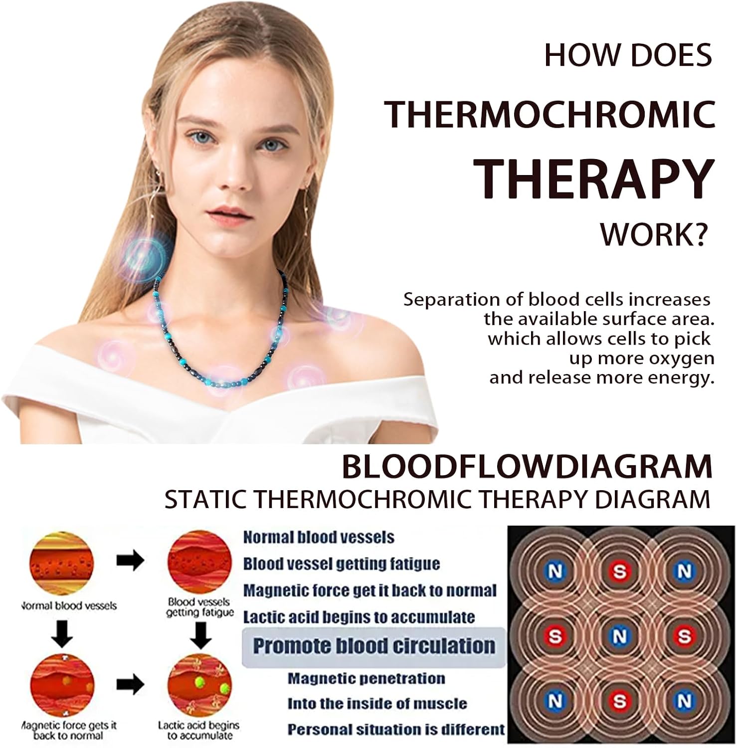 Hion Magnetic Necklace Black Obsidian Purple Amethyst Magnetic Necklace - Image 3