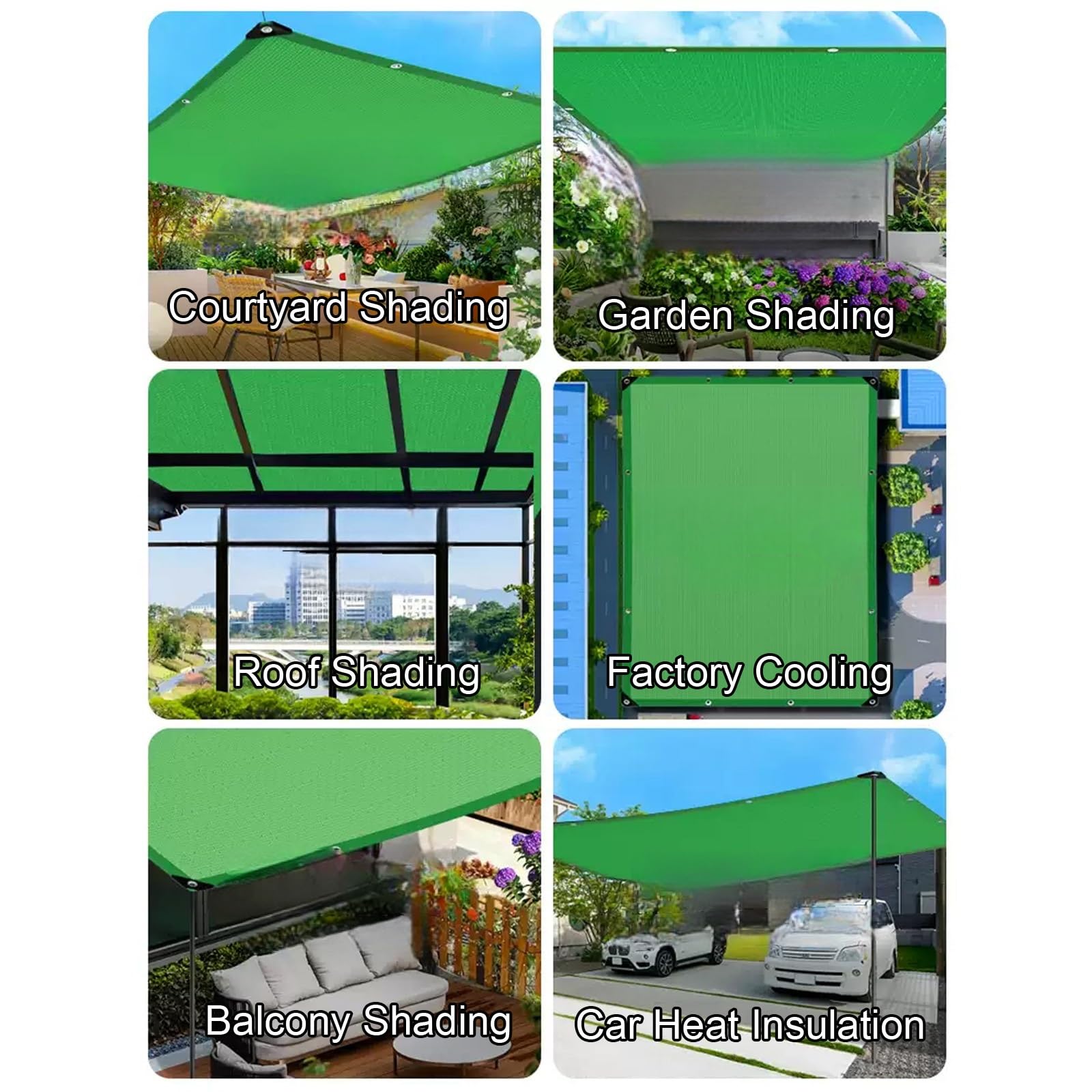 Red de sombreado de Bloqueador Solar de Tela Verde, Malla de Tela de Sombra de HDPE Permeable al Agua Transpirable for pérgola, balcón, Cerca, jardín, Invernadero(3x3m/9.8x9.8ft)