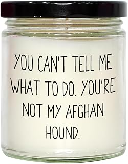Gifts from Friends for Afghan Hound Dog Lovers, 9oz Vanilla Soy Candle, Funny Quote You Can't Tell Me What to Do You're Not My Afghan Hound, Valentine's Day Unique Gifts, Afghan Hound Dog Gifts