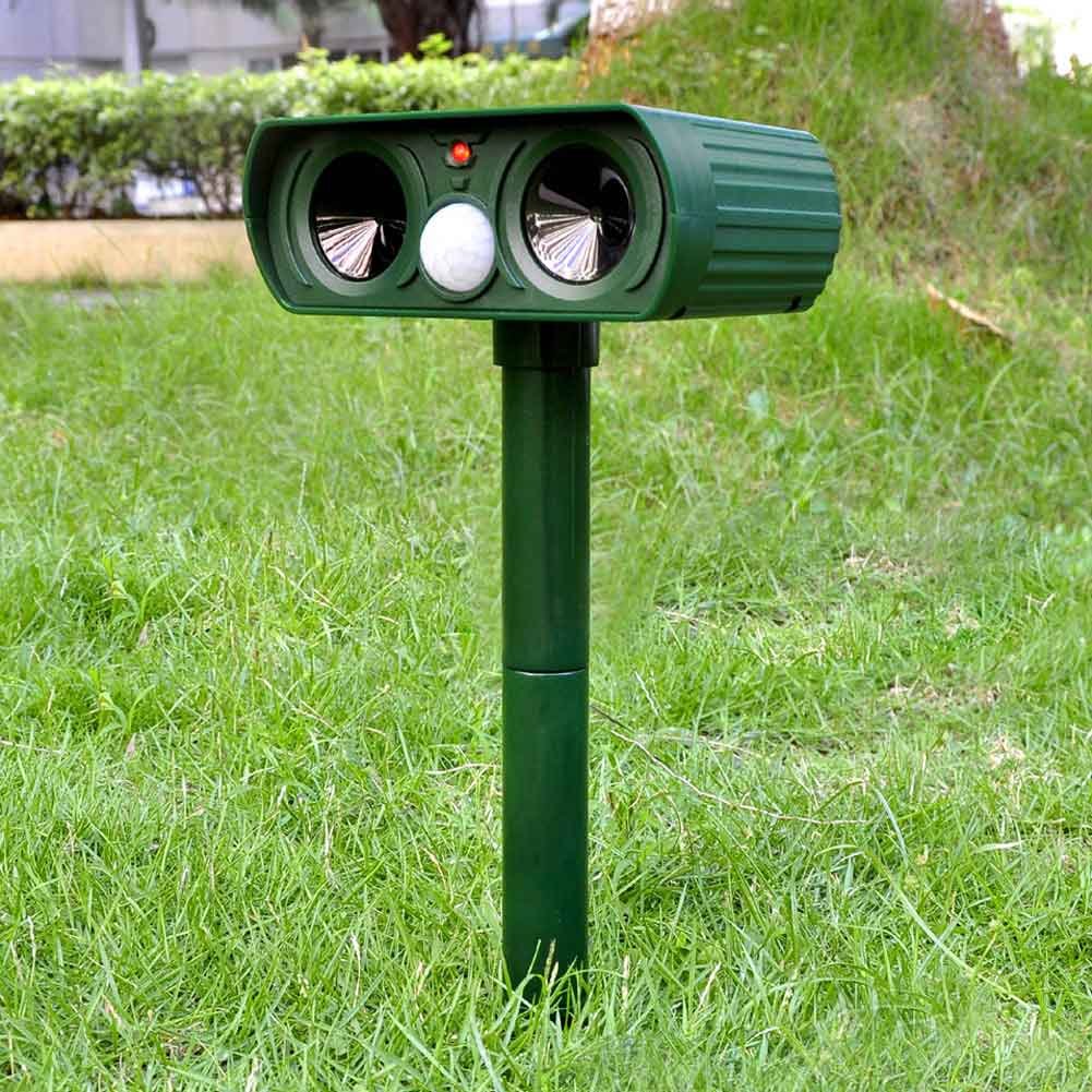 Energía Solar Ultrasonidos Plagas Repelente de Animales Cargador de jardín Gato Perro Impermeable Scarer Control Granja Jardín Jardín Repelente para Gatos Perros Pájaros Mofetas (Estilo 1)