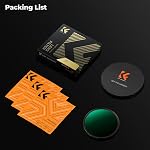 K&F CONCEPT 52mm Filtre polarisant, CPL Filtres d'objectif Optique Verre Polarizer Slim Professional Polarizing Multi-Coated Filtre de caméra Polarizer circulaire (Nano-X Series)