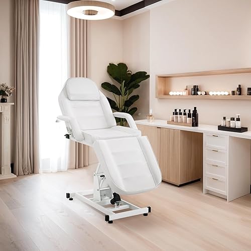 Miniatura 11 de BarberPub Salón SPA Masaje Cama Tatuaje Silla Facial Mesa Ajustable Equipo de Belleza 0100 (Negro)