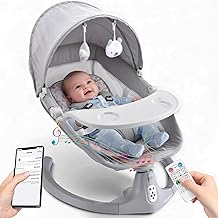SOFTIES Automatic Cradle for Baby Rocker Light Grey | 0 to 12 Months | Swing for New Born Baby | Automatic Swing Cradle for Infants (Light Grey)