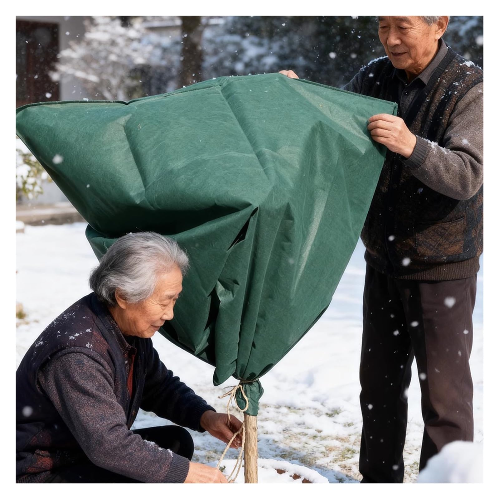 Fundas reutilizables para proteger las plantas de invierno con cordón para protección contra el viento y la congelación en jardines