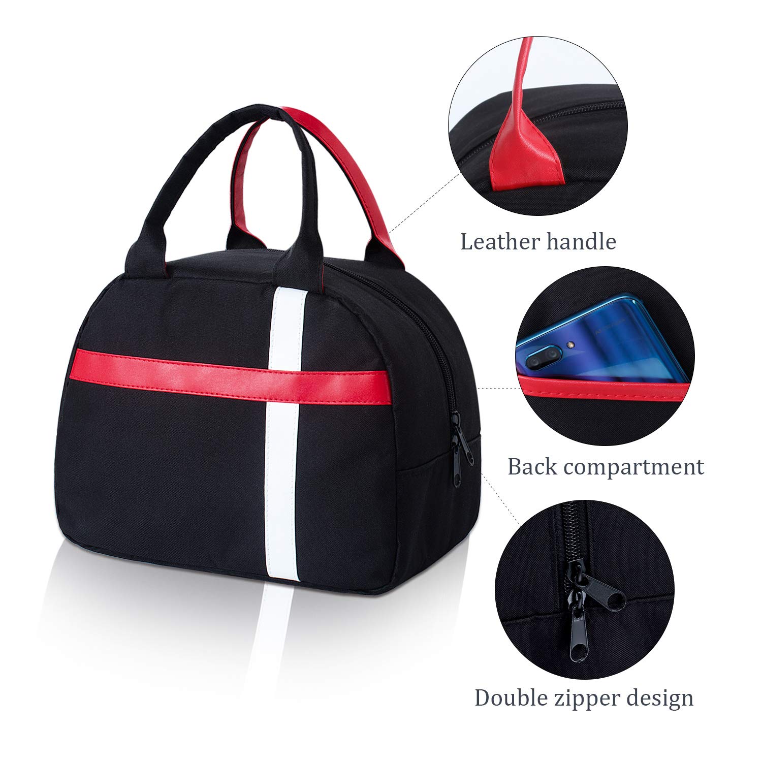 Sac Isotherme Repas Femme Grande Capacité Sac à Déjeuner Fraîcheur