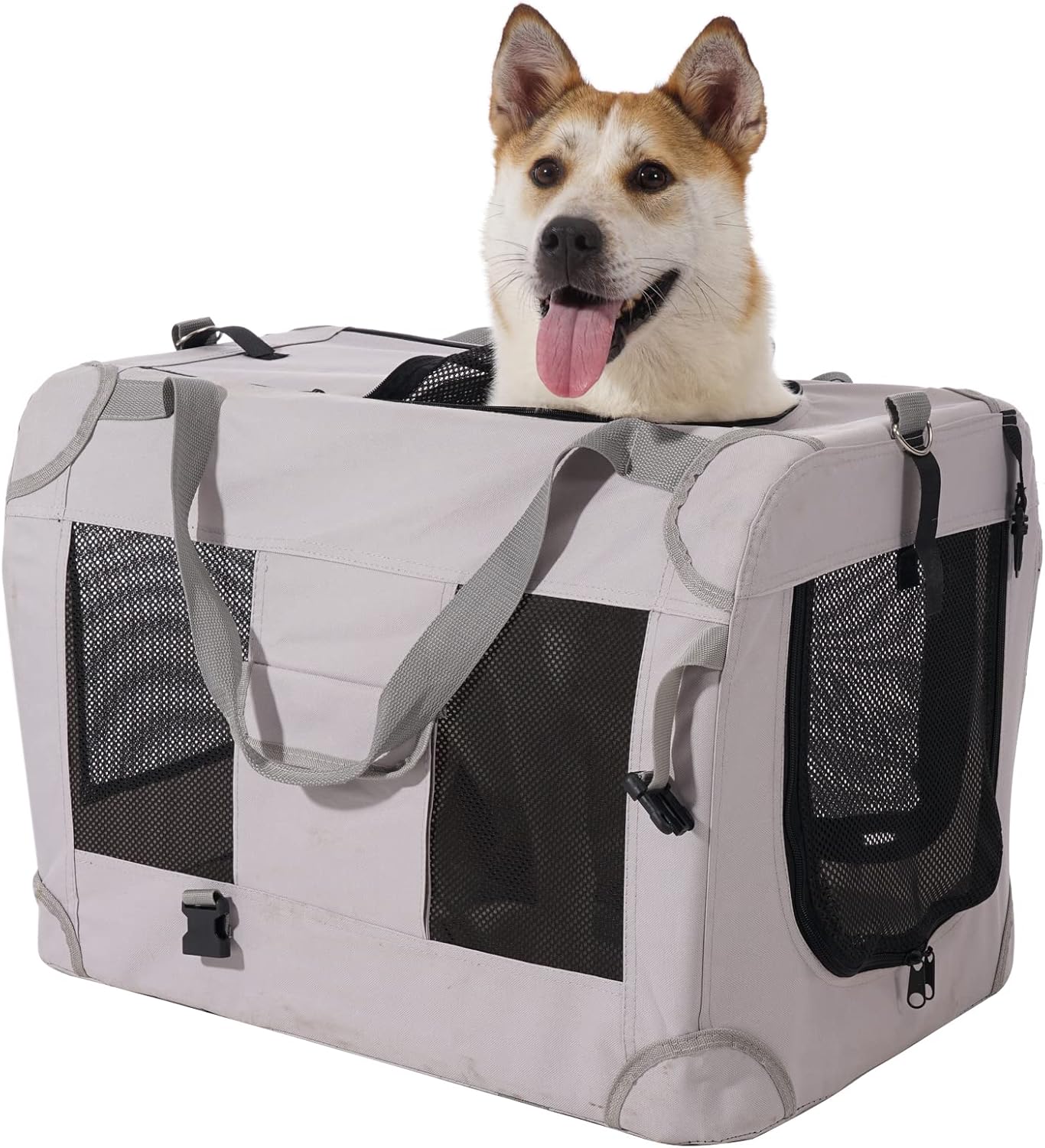 Hepeeng Cat Carrier Dog Crate Pet Carrier Cage Kennel Portable Collapsible with Soft Warm Blanket for Cats & Small/Medium Dogs for Traveling/Indoor and Outdoor Large(28"L x 20"W x 20"H)
