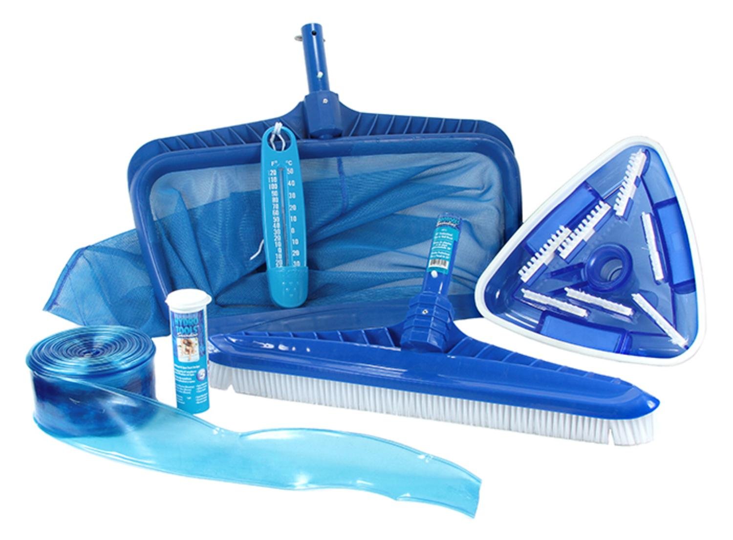 HydroTools Premium Swimming Pool Cleaning and Maintenance Kit with Test Strips