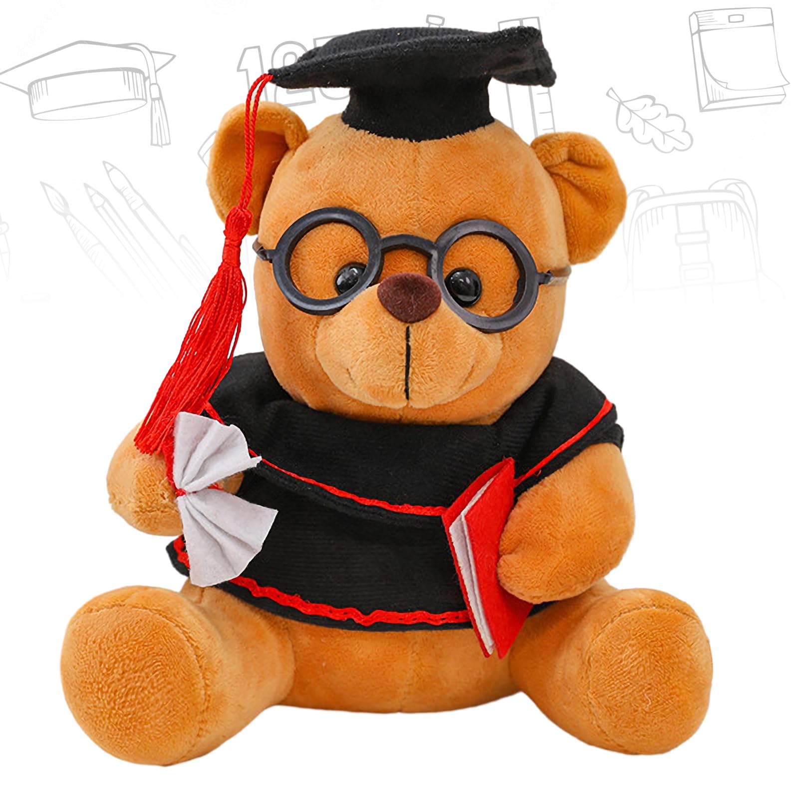 Teddybär Plüschtier,Examensbär,Teddy Plüschbär mit Diplom und Doktorhut,Bachelor Abschluss Geschenk,Graduation Gift,Bachelor Geschenk,Bestandene Prüfung Geschenk,Geschenke zum Bachelor Abschluss