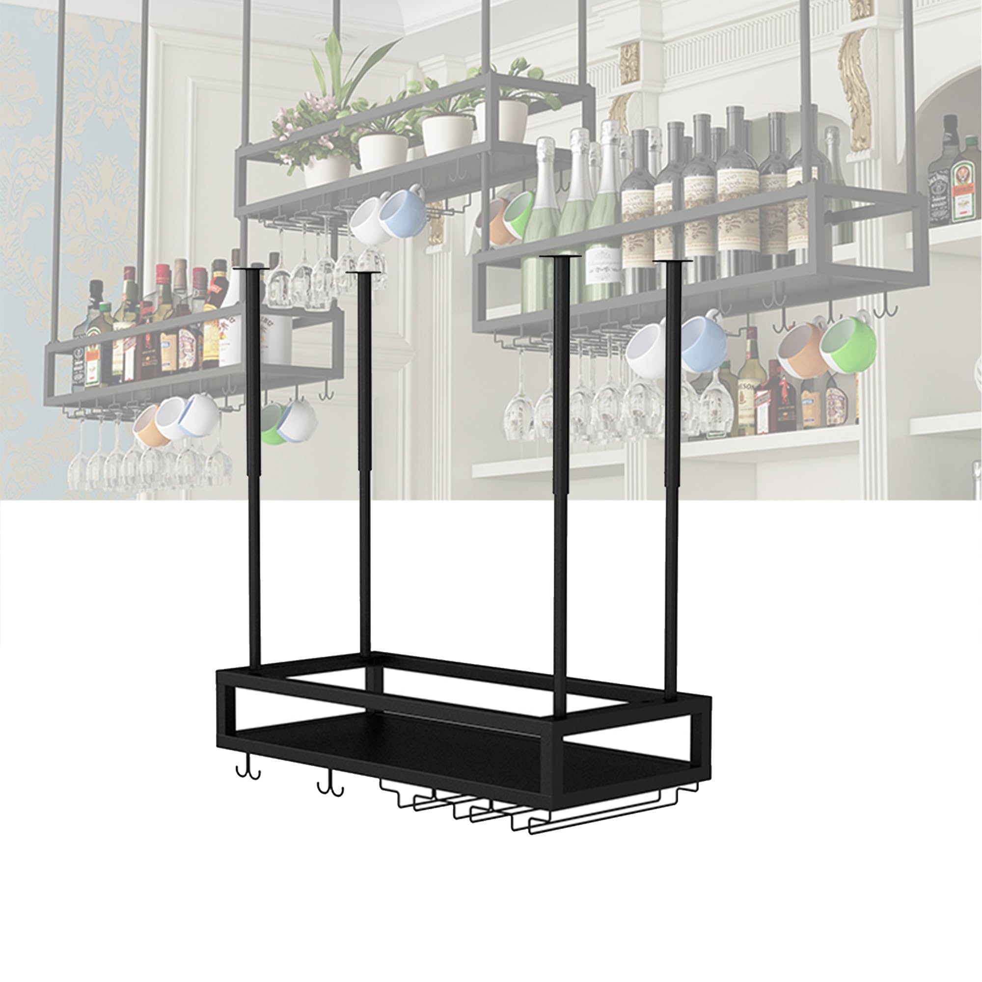 Support pour verres à vin suspendu pour libérer votre comptoir