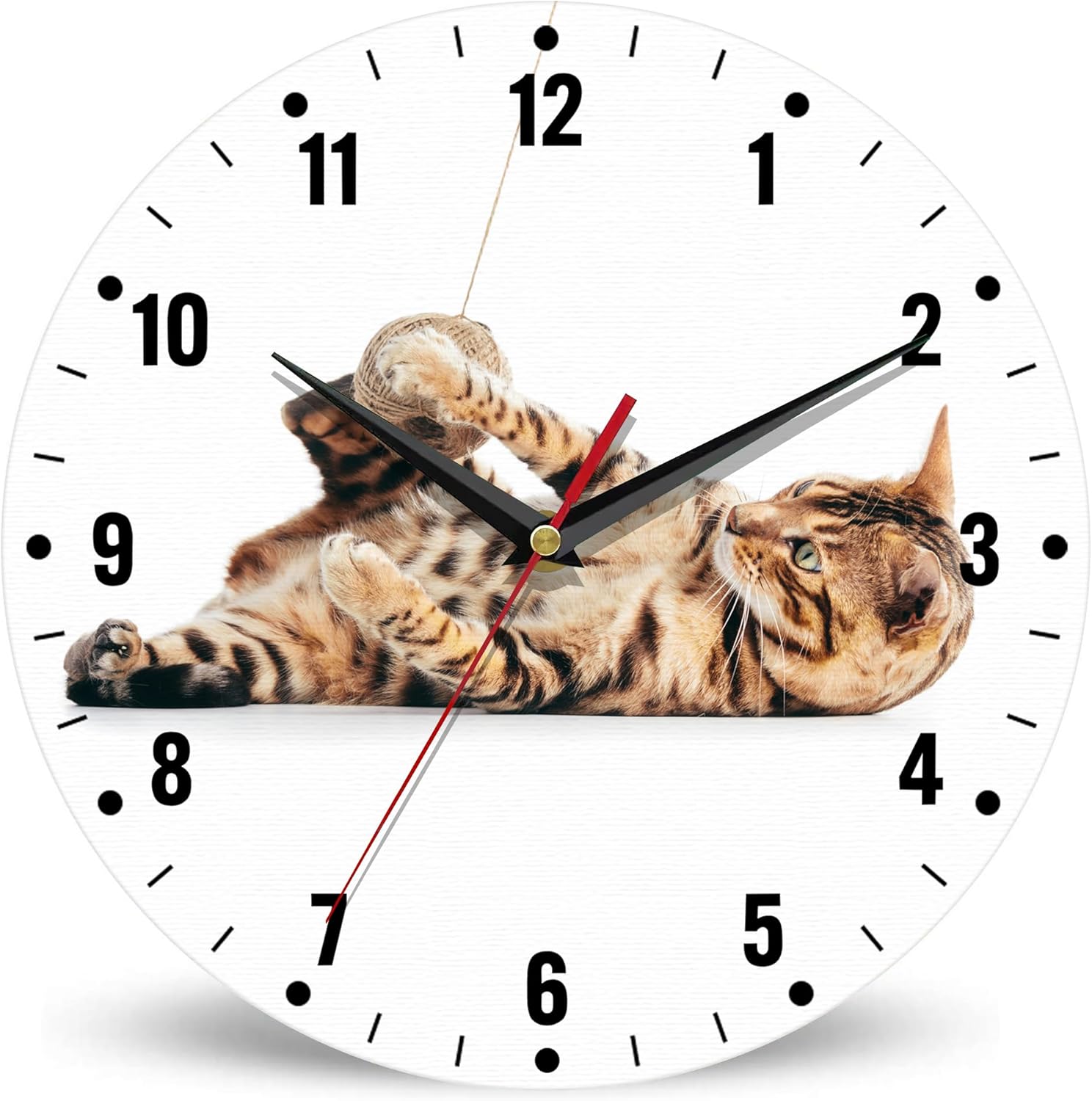 Amazon.com: SPUNKER Clocks for Living Room,Funny Cats 10 Inch Wall ...