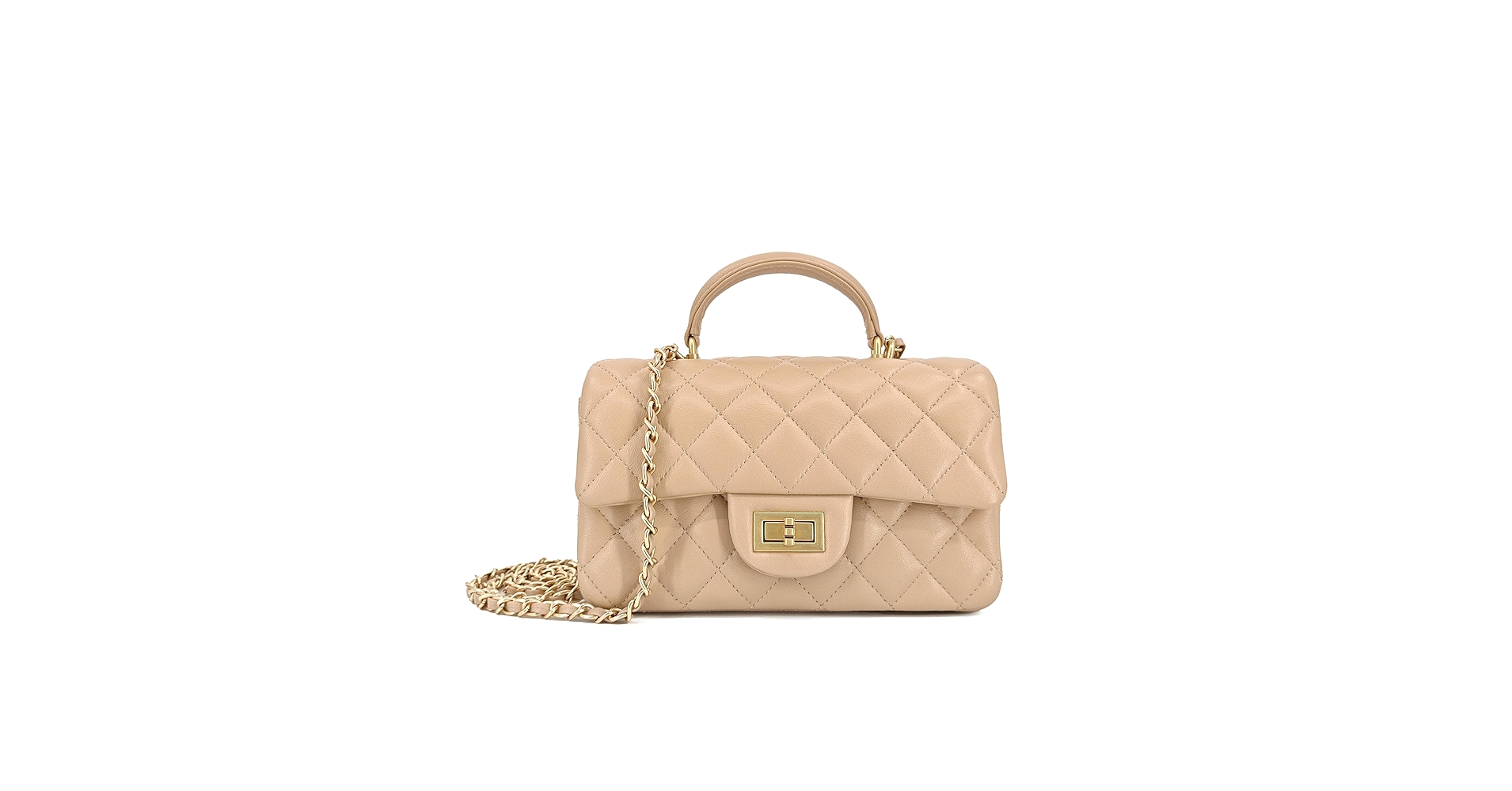 M-ioi-M Small Quilted Crossbody Bags for Women, Mini Leather